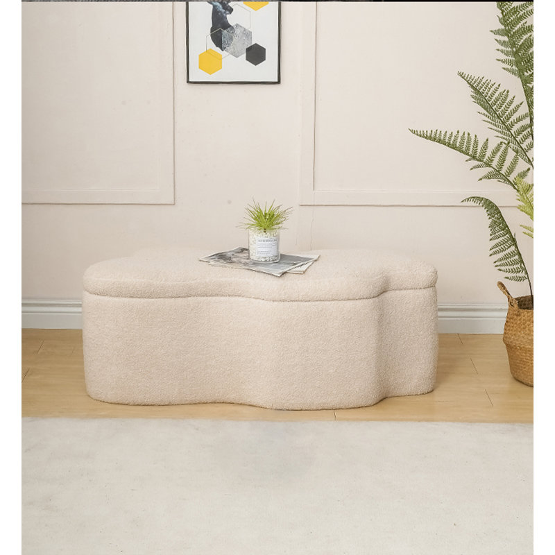 Cloud-Shaped Berber Fleece Storage Ottoman