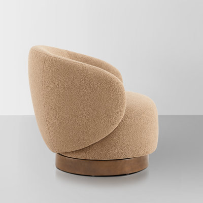 Modern Swivel Barrel Chairs With Wood Base