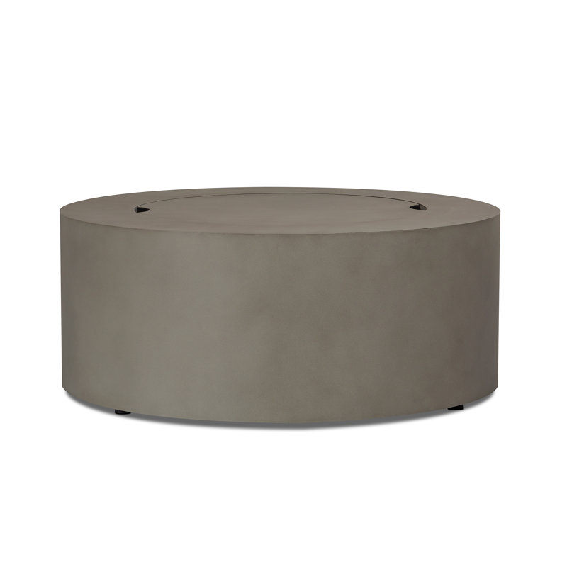 Aegean 36" Round Steel Propane or Natural Gas Fire Pit Table by Real Flame, Gray