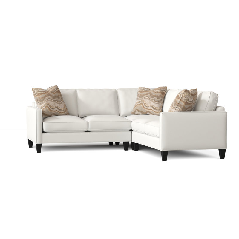 Calvin Upholstered L-Shaped Sectional Symmetrical, Akiko Bone, Fine Line Jungle