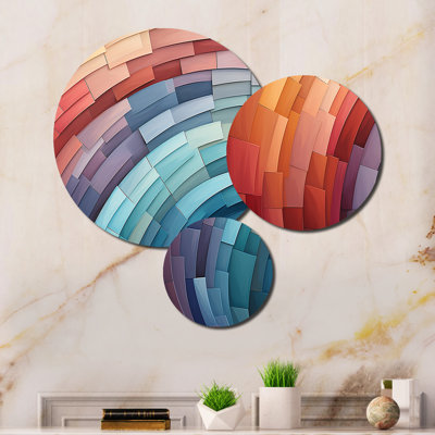 Abstract Colorful Rainbow Arch II - Modern Living Room Set
