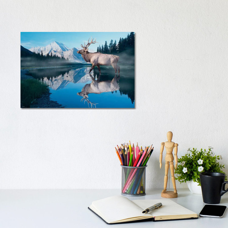 Reflections Of Glacier by Gordon Semmens - Wrapped Canvas Print, 20.32 cm H x 30.48 cm W