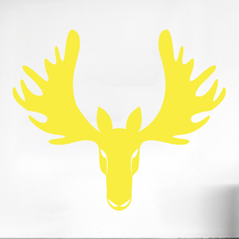 Animals Wall Decal, Large, Bright Yellow