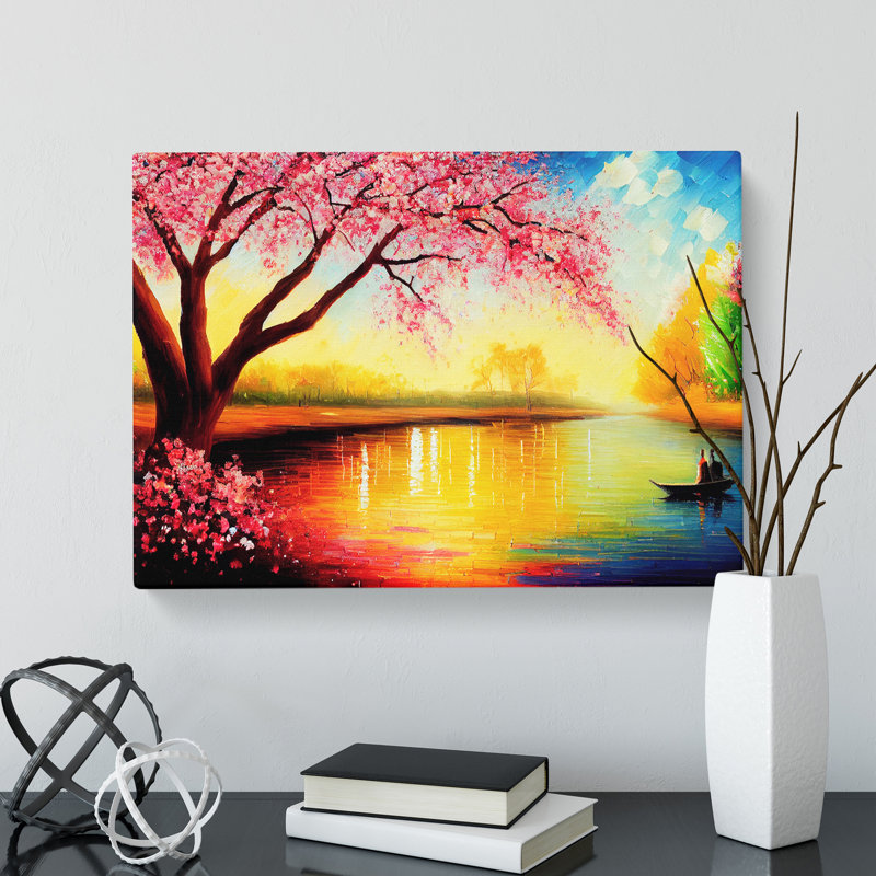 Cherry Blossom Tree Glow Vol.1 - Wrapped Canvas, 50cm H x 76cm W x 3cm D