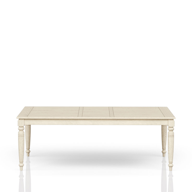 Table avec feuille - Blanc délavé, Blanc