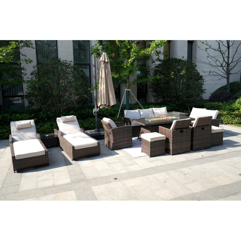 12 - Person Patio Conversation Set with Cushions