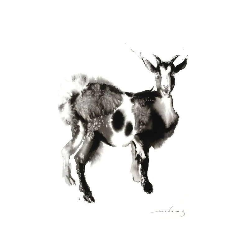 Goat Stance by Soo Beng Lim - Wrapped Canvas Gallery-Wrapped Canvas Giclée