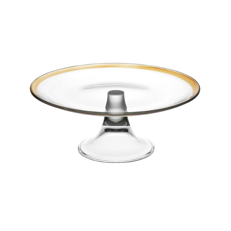 Antibes Glass Cake Stand, Amber