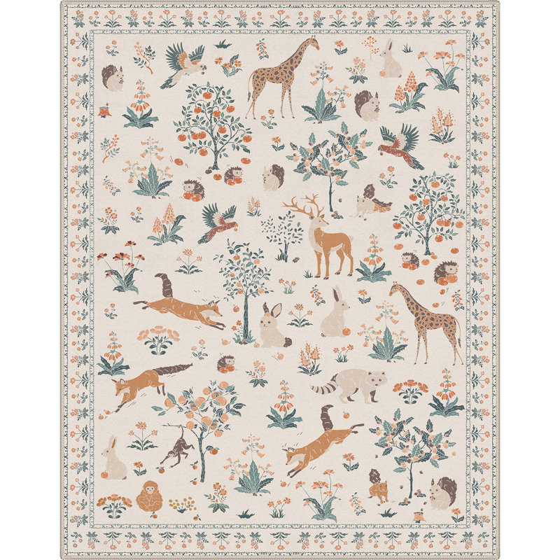 Tapis d'intérieur lavable à la machine Alcoa, Beige, Rectangle 9 pi x 6 pi