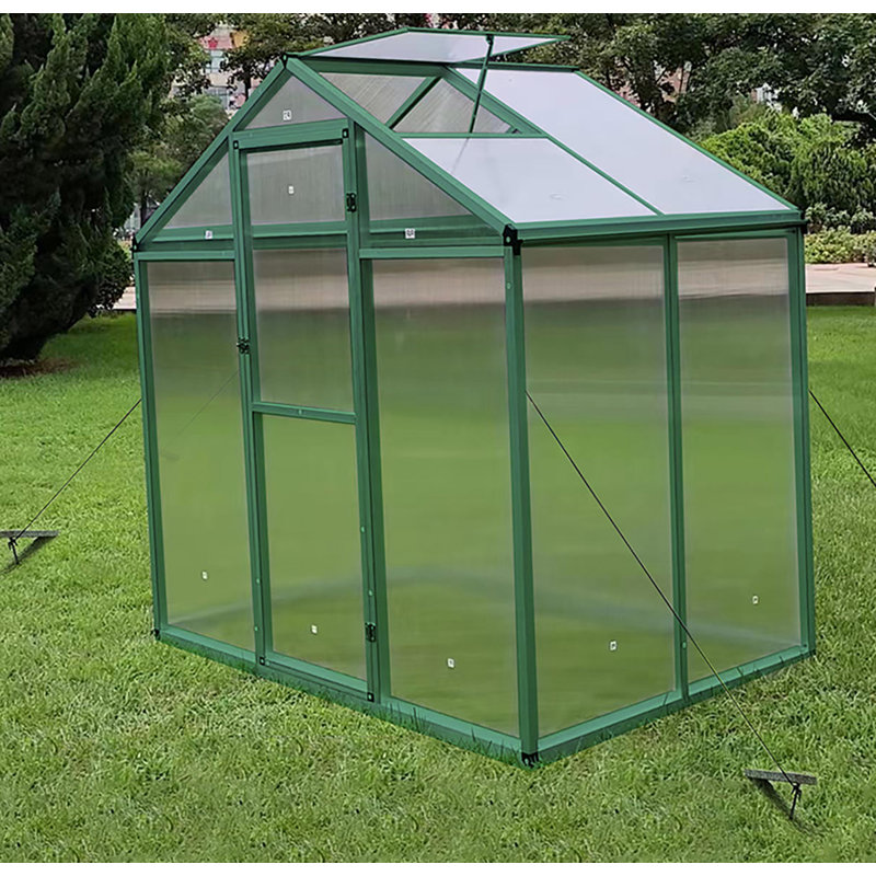 Walk In Greenhouse With Drainage System & Galvanized Base For Backyard, 49.13"