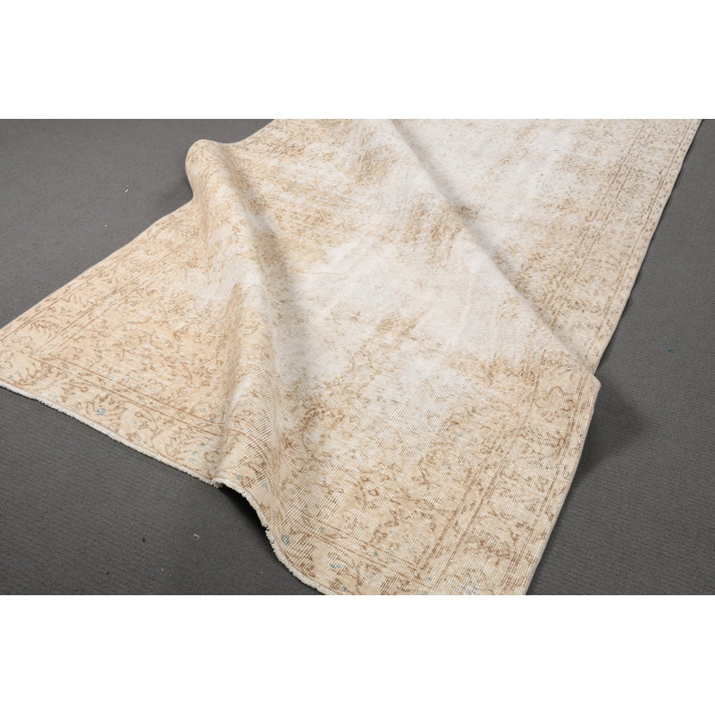 Grand tapis turc rétro Anatolian avec motif oriental beige pour les espaces de salon