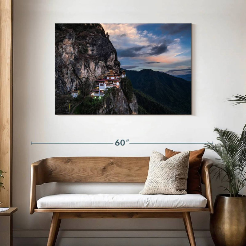 Paro Valley Buddhist Temple, 30" H x 45" W