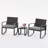 2-Person Steel Rocking Patio Set with All-Weather Wicker Back, Cushions & Coffee Table-436435997