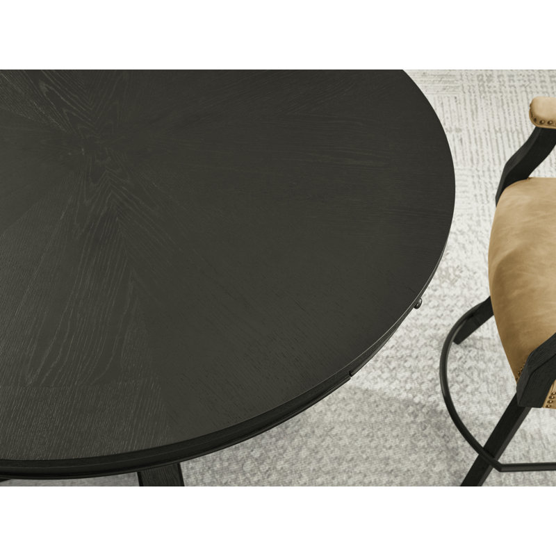 Rylie 48" Round Black Oak Counter Height Dining Table