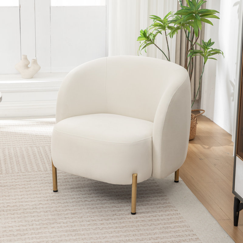 Chaise d'appoint rembourrée Edward, Beige