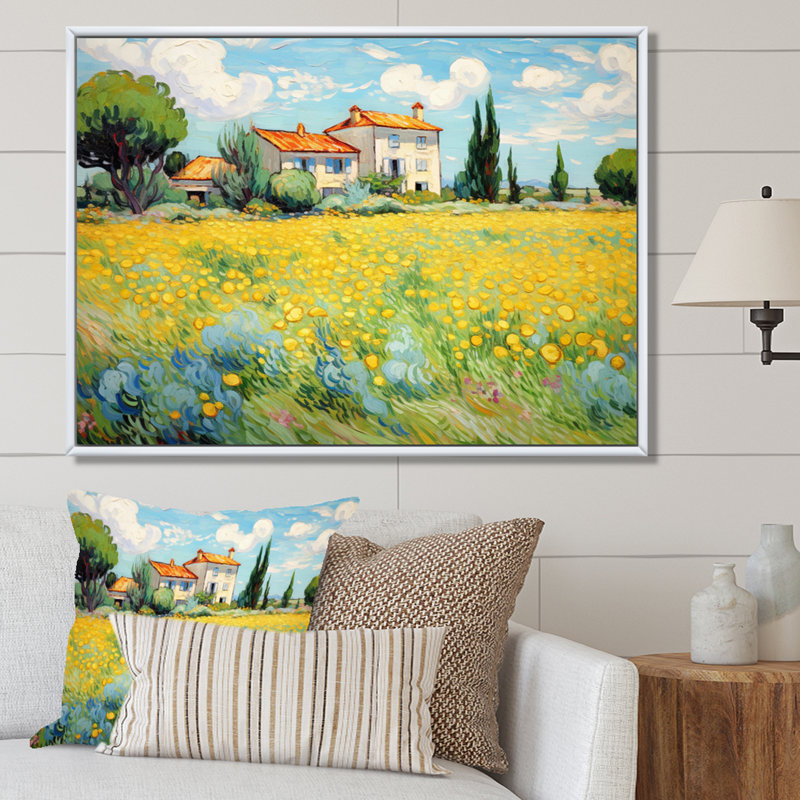Vangogh la maison jaune à Arles I - décoration murale Vangogh par Vincent Van Gogh, peinture, H 16 po x l 32 po x P 1 po