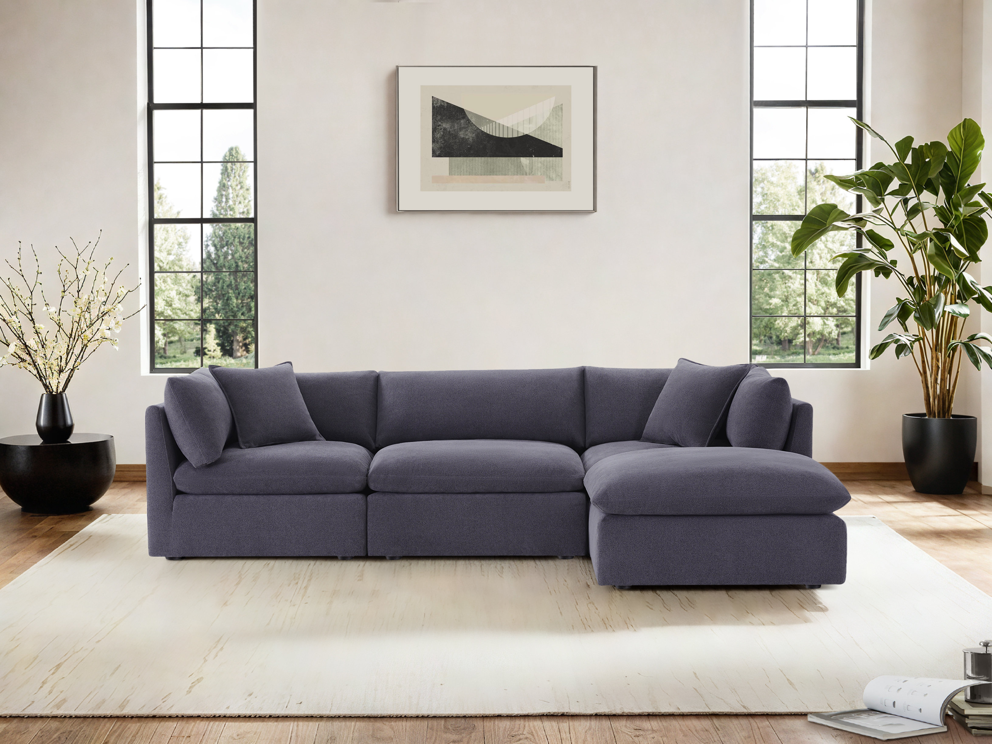 Itala 4 - Piece Velvet Sectional