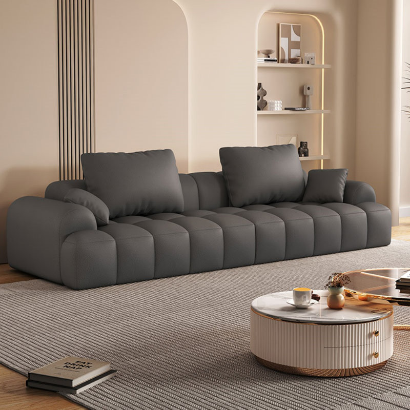 Simple Casual Creative Sofa, Dark gray, 25.59" H x 114.17" W x 39.37" D
