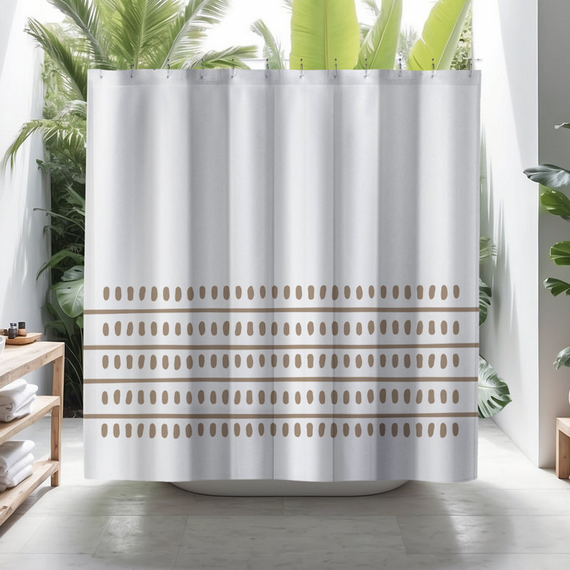 Nuru Abstract Shower Curtain, Beige