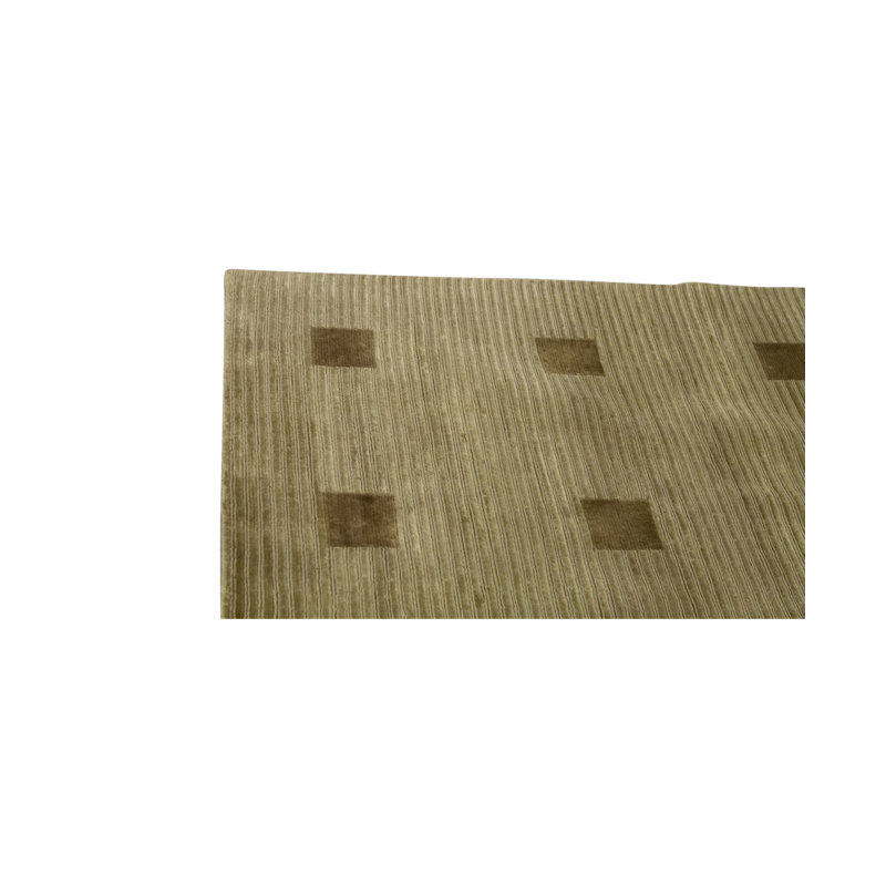 Hand Knotted Wool Area Rug in Gold, Rectangle 10' x 14'