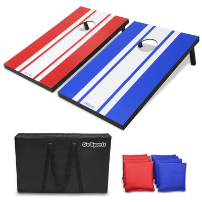GoSports Portable Cornhole Sets– 3 x 2 ft - Boards Include 8 Bean Bags, Travel Case, and Game Rules- Classic