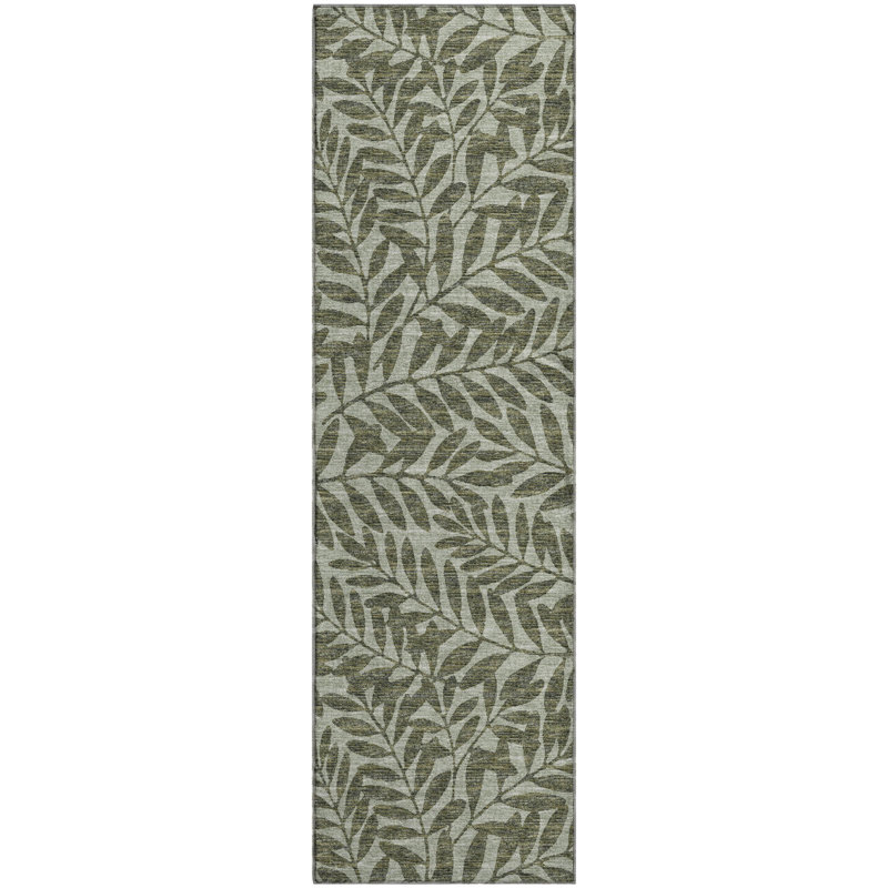 Tapis vert Harsukhman AMF111 lavable à la machine de qualité supérieure, Tapis de couloir 2 pi 3 po x 7 pi 6 po
