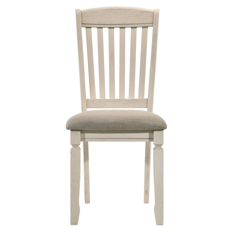 Ensemble de 2 chaises d'appoint à dossier à lattes brun clair et crème