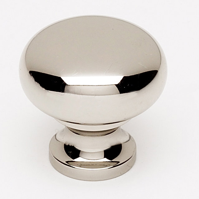 Mushroom Knob, Polished Nickel, 0.75" H x 0.75" W x 0.44" D