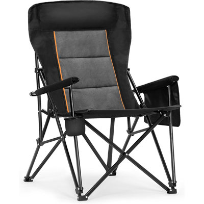 Heavy Duty Oversized High Back Folding Camping Chair – Portable Outdoor Lawn Chair With Headrest, Cup Holder & Side Pocket, 500 Lbs Capacity, Collapsible Chair For Camping, Sports, Fishing & Travel