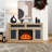 Embossed Pattern TV Stand With 23" Fireplace Insert,, TV And Media Console With Open And Closed Storage Space And Sliding Door For Living Room & Bedroom-317005743
