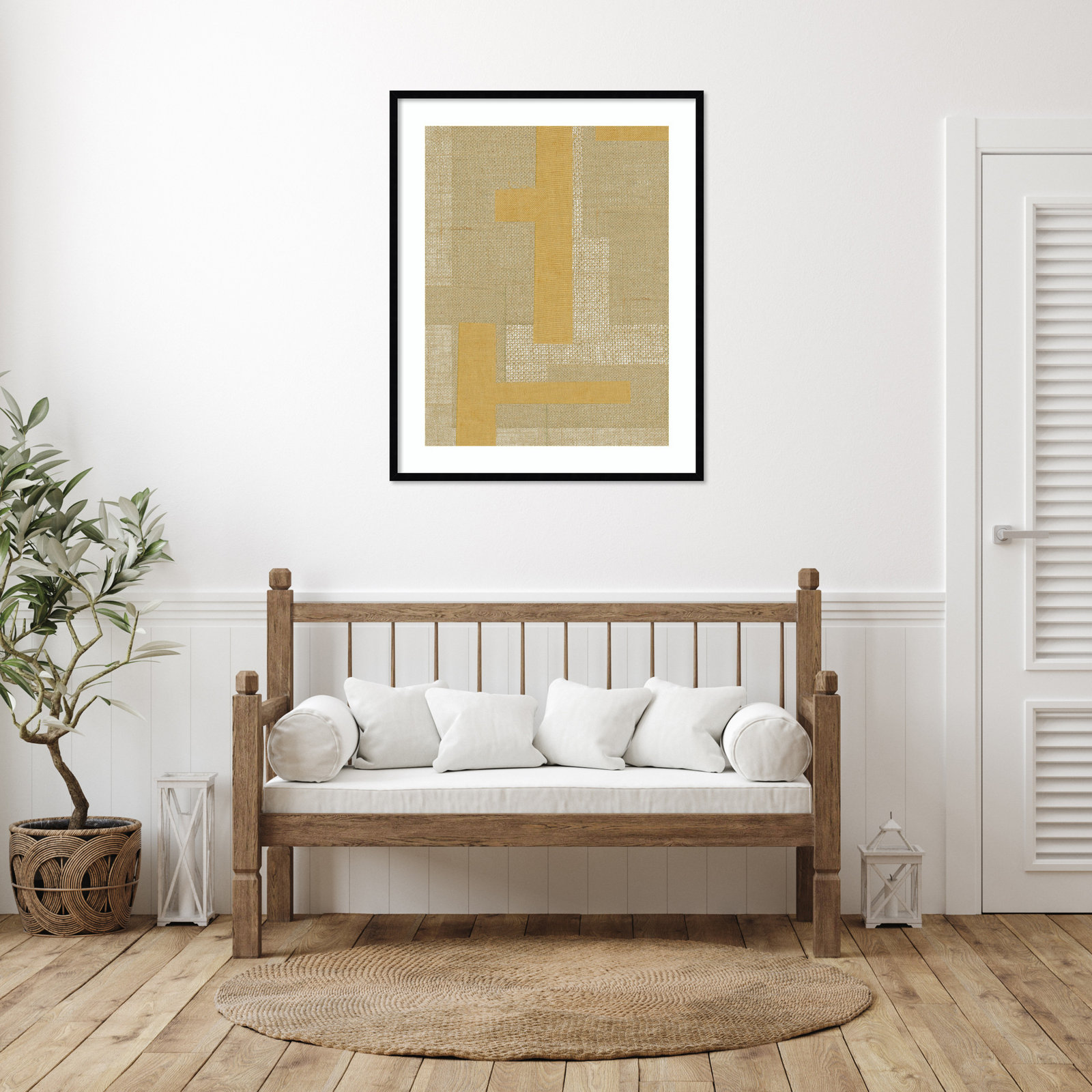 Fabric Pattern Collage No. 4 Print, 41" H x 33" W, Black