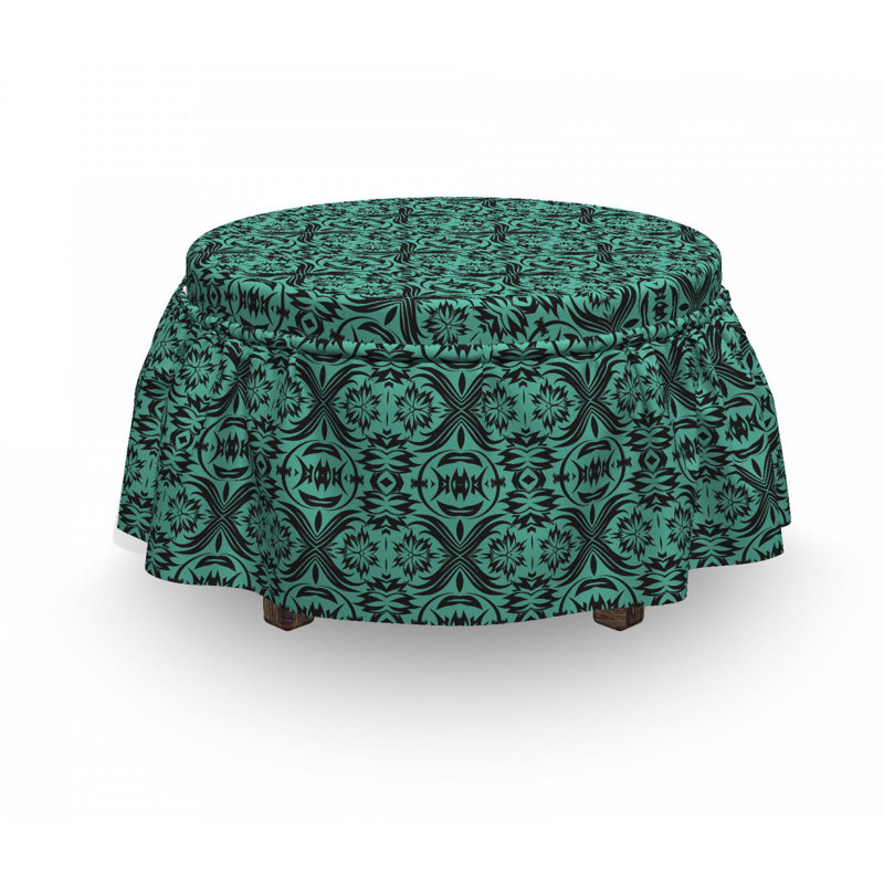 Housse pour repose-pieds motif de feuillage baroque