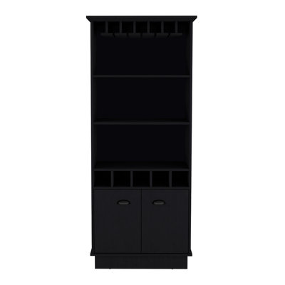 Bar 70 pouces de haut avec 10 verres et 5 casiers et 3 tablettes ouvertes