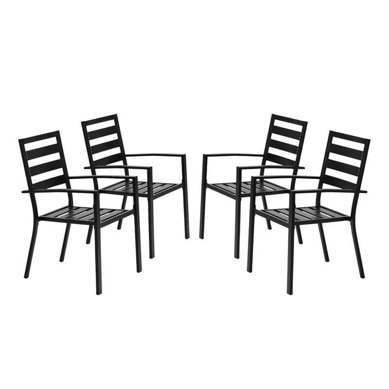 Patio Steel Stackable Dining Chair (Set Of 4)