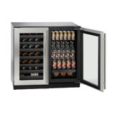 U-Line Dual Zone 35.44'' W Built-In Wine & Beverage Refrigerator