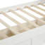 Lit de jour en bois avec trois tiroirs, lit de jour simple, sans sommier, blanc