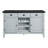 Lanton 56"L Rectangular 3-Drawer Server with Marble Top in Antique White