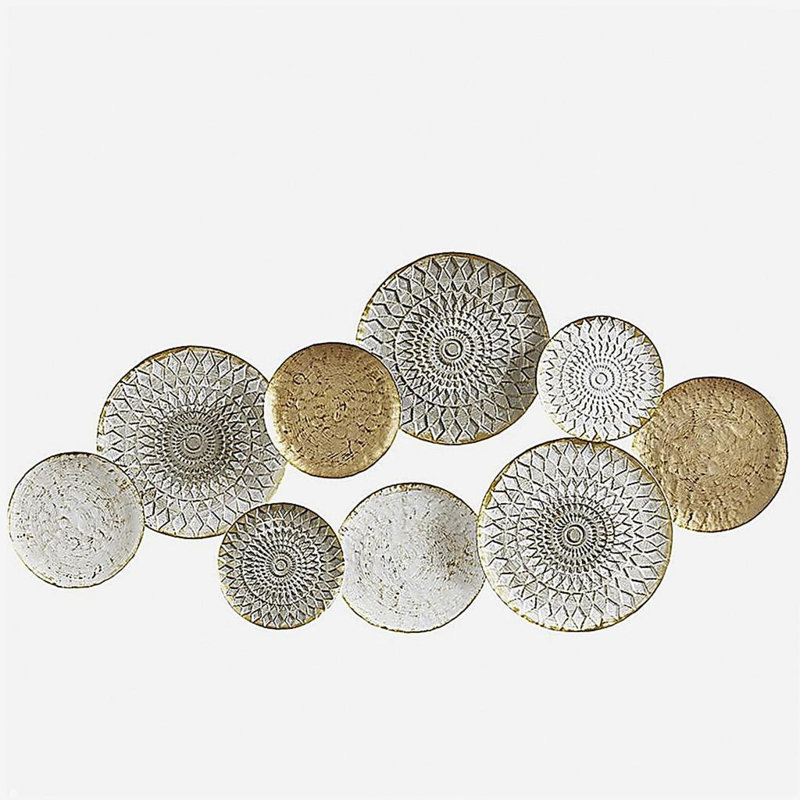 Décoration murale disques métalliques multicolores géométriques