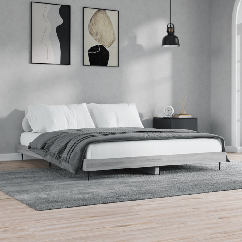 Loginov Bed Frame, Grey Sonoma, 160 x 200cm