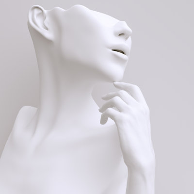Mannequin Earring Jewelry Necklace Display Stand. Female Bust And Elegant Hand Gesture Model. Jewelry Showcase White Background. 3D Rendering. by VPanteon - Wrapped Canvas Print