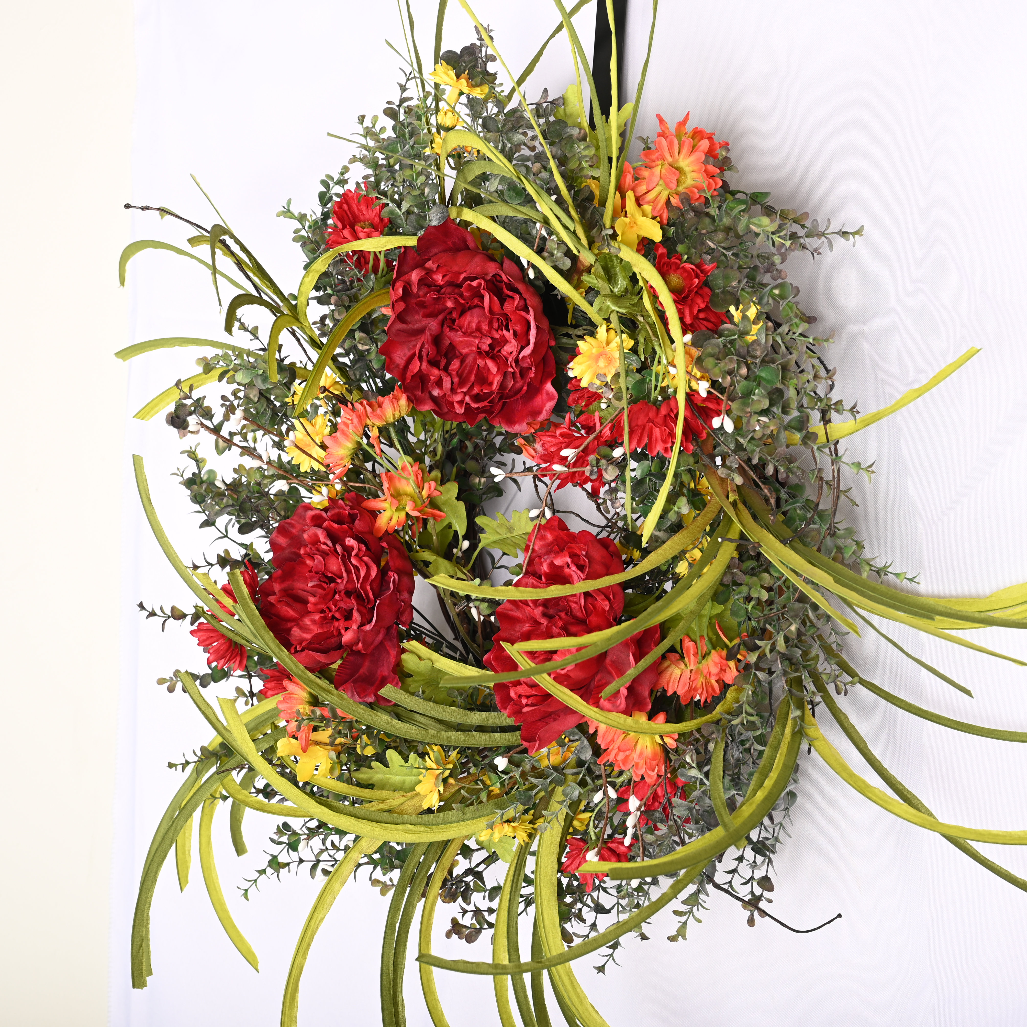 Primrue 24" Handcrafted Faux Floral Wreath & Reviews | Wayfair
