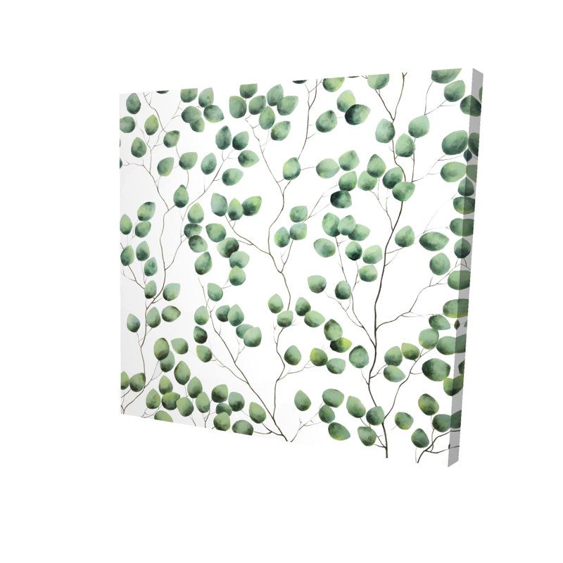 Toile à feuilles grimpantes | Décoration florale et botanique de salon, H 24 po x l 24 po