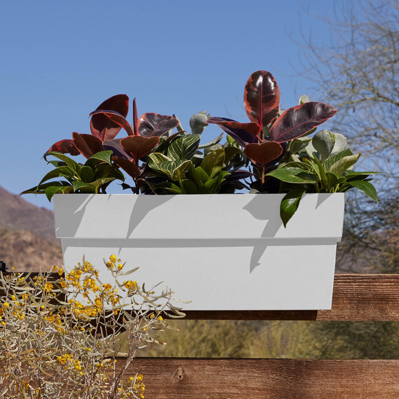 Pot à fleurs en plastique recyclé Matsuko, Blanc