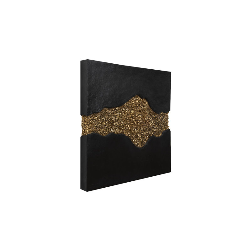 Geode Texture Panel Black and Gold