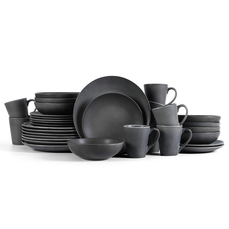 Stone Lain Grao 32-Piece Dinnerware Set Stoneware, Gray