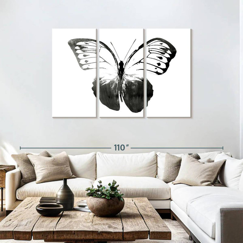 Black And White Butterfly, 48" H x 74" W