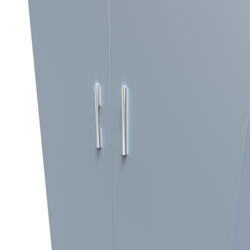 Fully Assembled Contrast 2 Door Wardrobe, Denim Blue