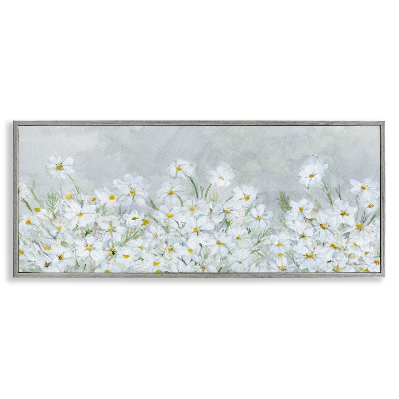 «Subtle Brushed Daisies», estampe numérique encadrée par Patti Bishop, Estampe numérique Farmhouse, H 13 po x l 30 po