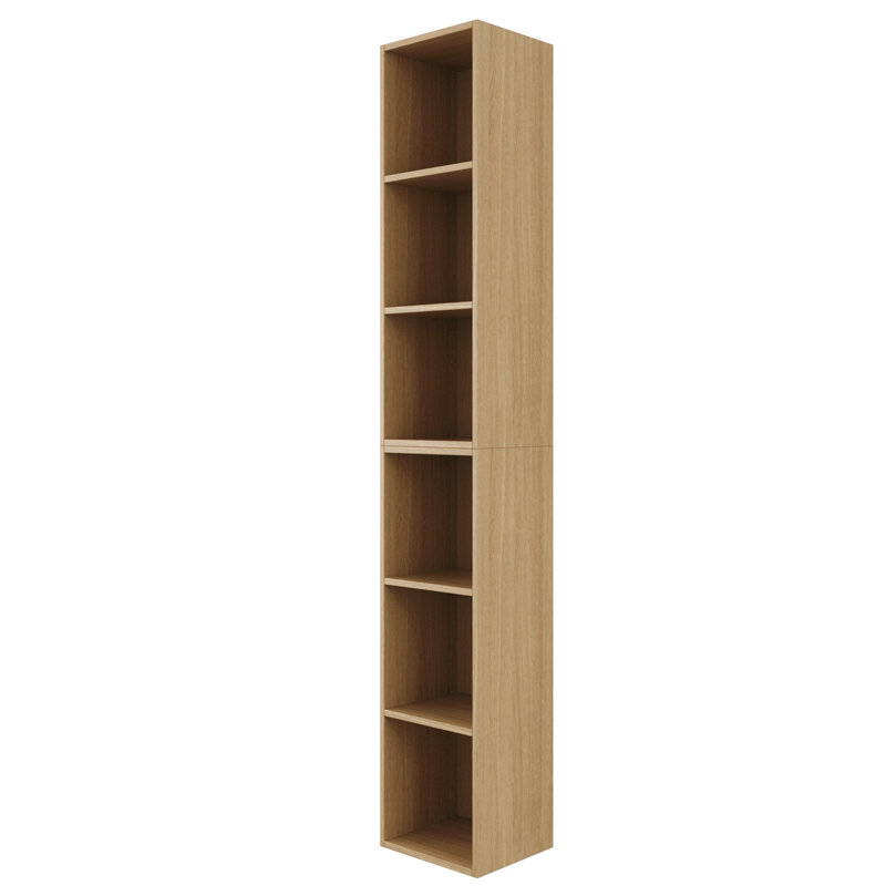 Armoire de rangement murale avec tablettes ouvertes, Naturel