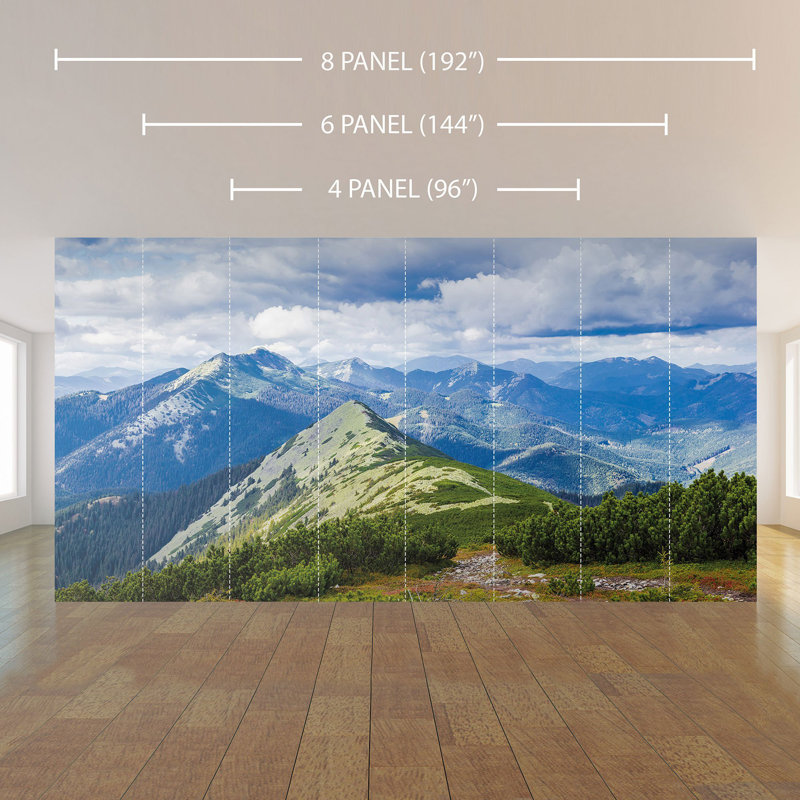 Panneau de papier peint paysage de montagne Beeler, L 100,08 po x l 96 po